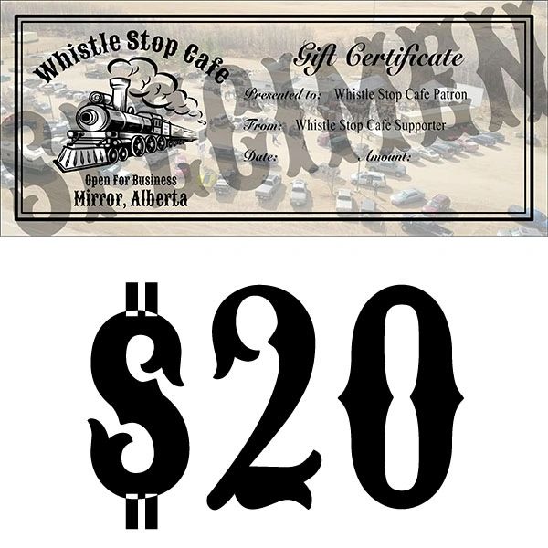 20 Whistle Stop Cafe Gift Certificate